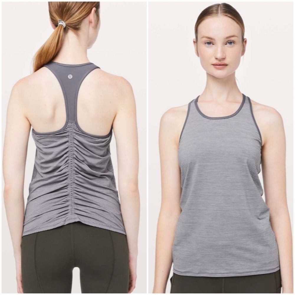 Lululemon • Ruche Of Adrenaline Tank in Heathered titanium grey